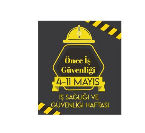 Job security first. 4-11 may Happy Occupational Health and Safety Week. turki Stock Illustration