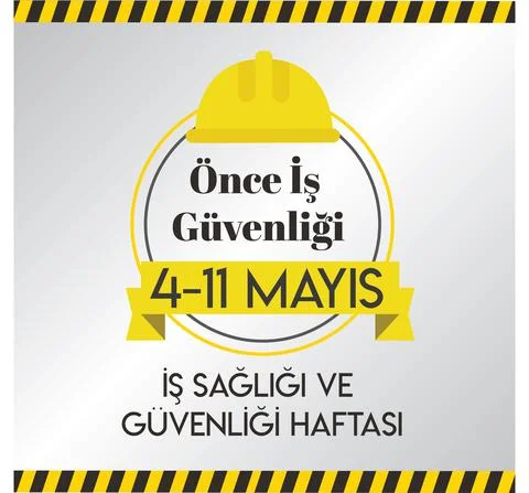 Job security first. 4-11 may Happy Occupational Health and Safety Week. turki Stock Illustration