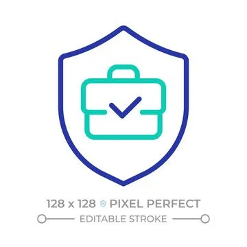 Job security pixel perfect two color line icon 스톡 일러스트