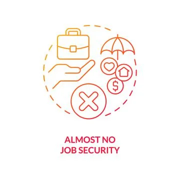 Job security problem red gradient concept icon Stock Illustration