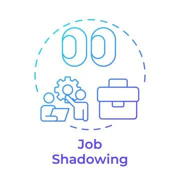 Job shadowing blue gradient concept icon Stock Illustration