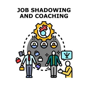 Job shadowing coaching process training and mentoring program 스톡 일러스트