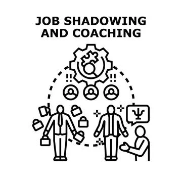 Job shadowing coaching process training and mentoring program 스톡 일러스트