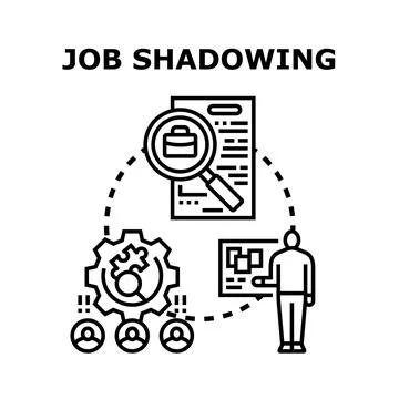 Job shadowing program learning process concept vector Stock Illustration