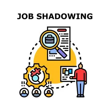 Job shadowing program learning process concept vector Stock Illustration