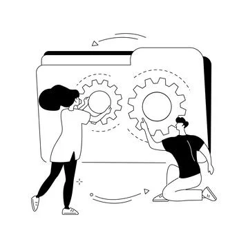 Job sharing abstract concept vector illustration. Stock Illustration