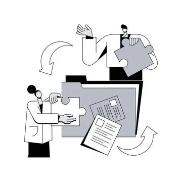 Job sharing abstract concept vector illustration. 스톡 일러스트