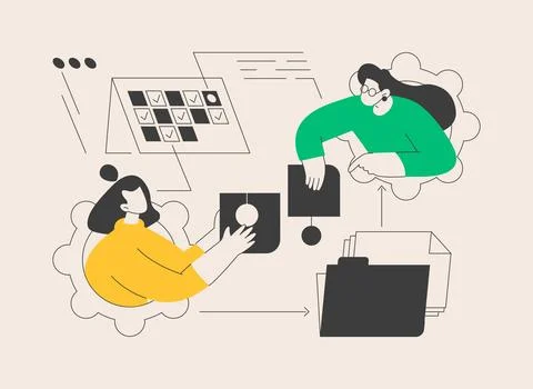 Job sharing abstract concept vector illustration. Stock Illustration
