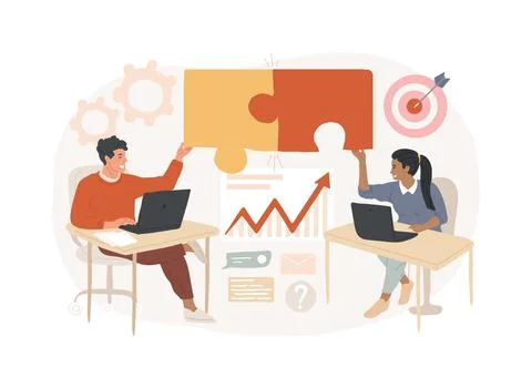 Job sharing isolated concept vector illustration. Stockillustratie