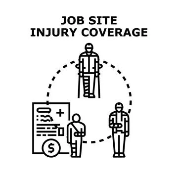 Job site injury coverage for workers compensation Stock Illustration
