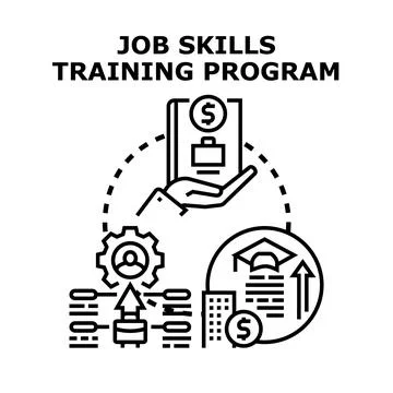 Job skills training program for career growth and development Stock Illustration