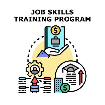 Job skills training program for career growth and development 스톡 일러스트