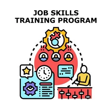 Job skills training program concept vector illustration Illustration