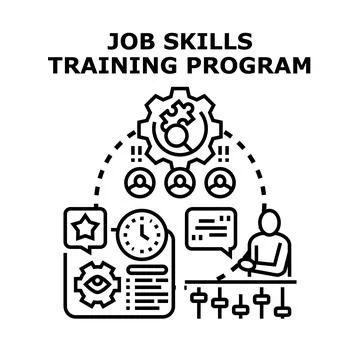Job skills training program concept vector illustration Stock Illustration