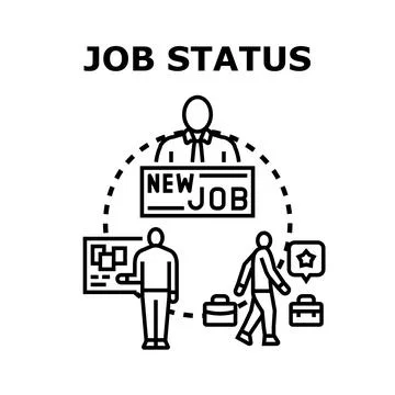 Job status career path changes opportunity concept Stock Illustration