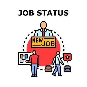 Job status career path changes opportunity concept Stock Illustration