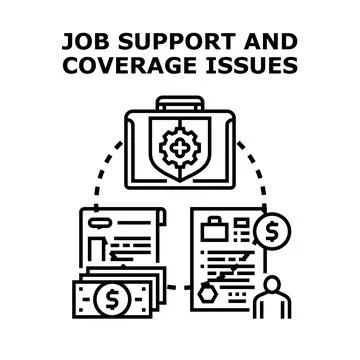 Job support, coverage, and professional payment issues 库存插图
