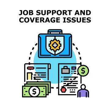 Job support, coverage, and professional payment issues 库存插图