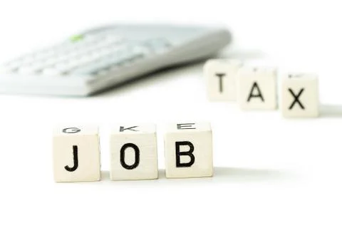 Job tax money calculator economy concept Stock Photos