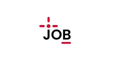Job Text Label With Dashes Icon Stock Footage 343509374