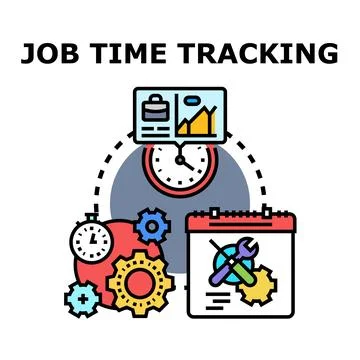 Job time tracking and management vector concept 스톡 일러스트