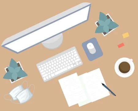 Job top view ad Stock Illustration