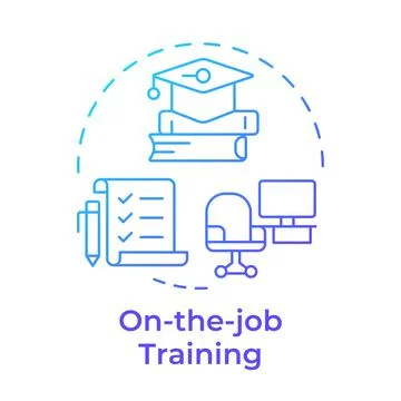 On the job training blue gradient concept icon Stock Illustration