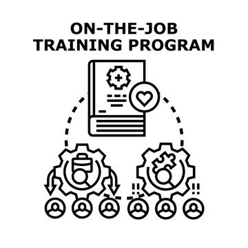 On the job training program development icon Illustration