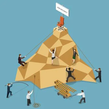 Job Vacancy Flat Isometric Vector Illustration. Stock Illustration