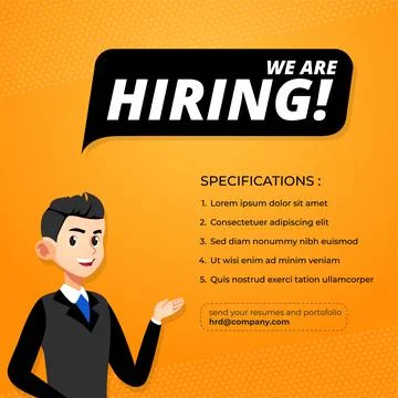 Job vacancy template design concept with silhouette of businessman. 스톡 일러스트