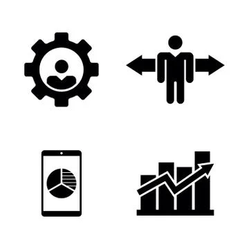 Job Vacancy, Work Search. Simple Related Vector Icons Stock Illustration