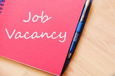 Job vacancy write on notebook Stock Photos