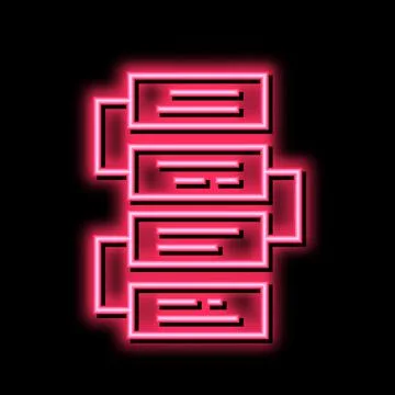 Job working steps and tasks neon glow icon illustration Illustration