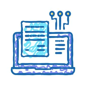 Job working steps and tasks icon doodle illustration Stock Illustration