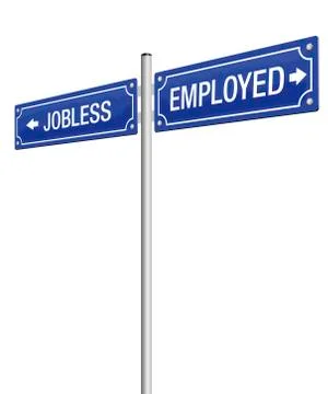 Jobless Employed Guidepost Illustrazione stock