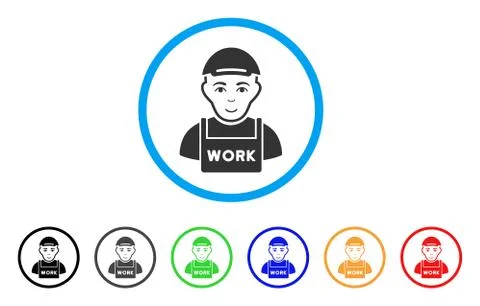 Jobless Rounded Icon Stock Illustration