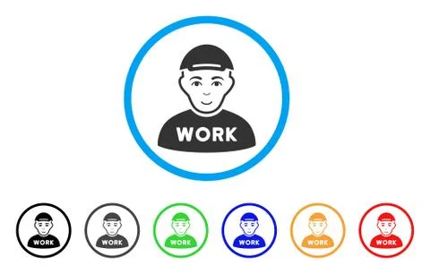 Jobless Rounded Icon Stock Illustration