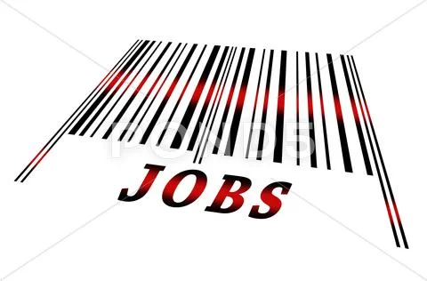 Jobs on barcode Stock Illustration