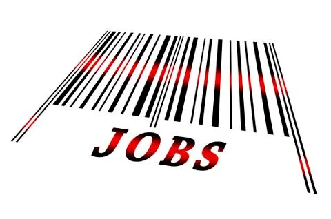 Jobs on barcode Illustrazione stock