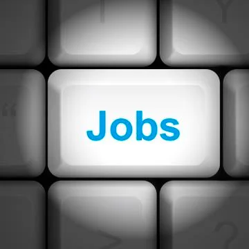 Jobs concept with computer keyboard Stock Illustration