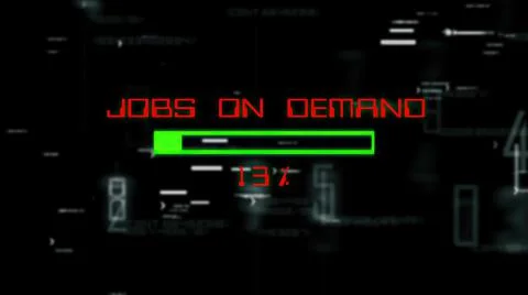 Jobs on demand progress bar on digital background Stock Illustration
