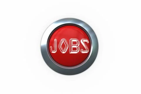 Jobs on digitally generated red push button Stock Illustration