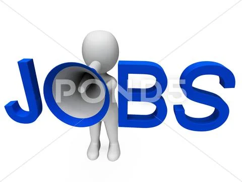 Jobs hailer shows job ads recruitment and vacancies Stock Illustration