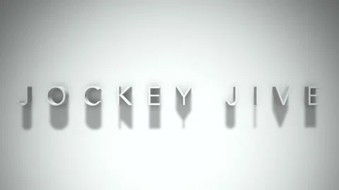 Jockey Jive 3D title animation with shadows on a white background Stock Footage 296050084