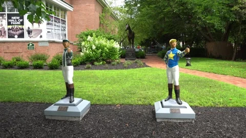 Jockey's with Seabiscuit 4K Stock Footage 246978949