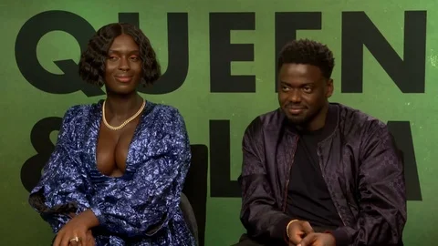 Jodie Turner-Smith and Daniel Kaluuya speak about movie 'Queen &amp; Slim' - 2020 Video stock 125802913