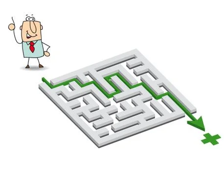 Joe and the maze Stock Illustration