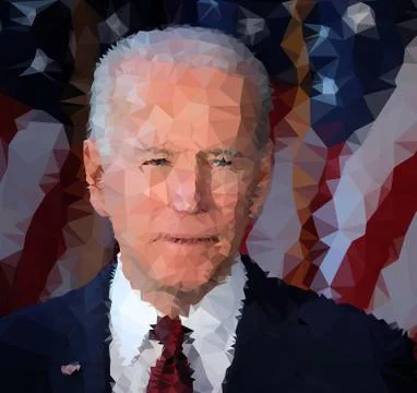 Joe Biden vector polygonal portrait, editorial Stock-Illustration