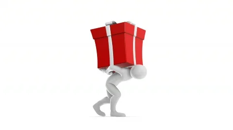 Joe Carrying Gift Video stock 491876