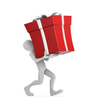 Joe Carrying Gift Stock Illustration